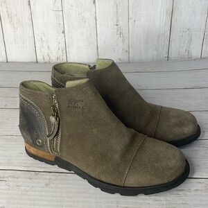 Sorel Major Olive Brown Ankle Booties